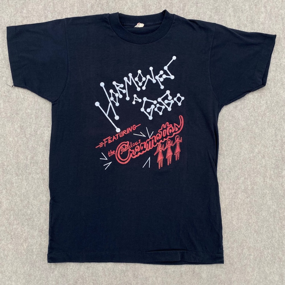 Vintage 80s Hormones A Go-Go The Fabulous Creamettes Band T-Shirt Black Medium